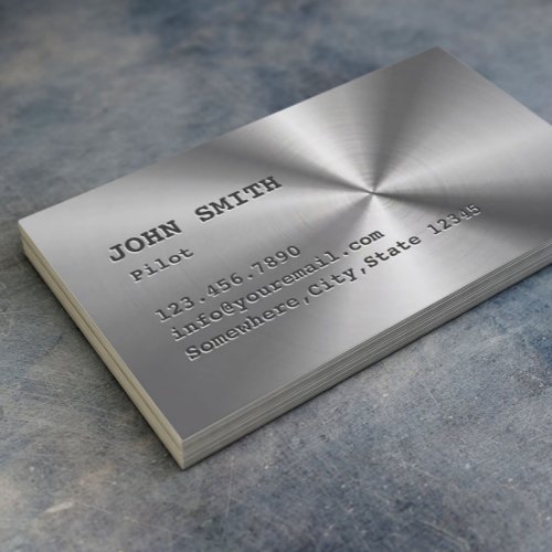 Pilot Aviator Faux Stainless Steel Business Card