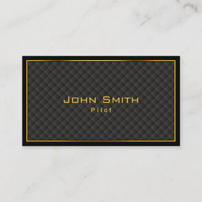 Pilot Aviator Luxury Gold Border Business Card Zazzle