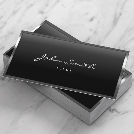 Customizable Cool Metal Border Pilot/Aviator Business Card