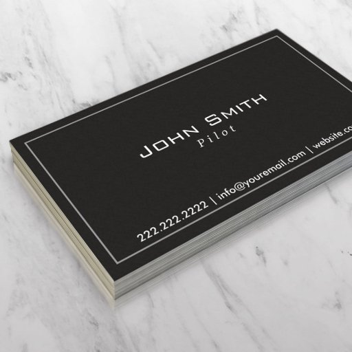 Customizable Simple Plain Dark Pilot/Aviator Business Card