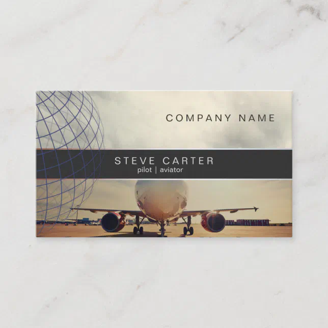 Pilot Aviator Plane Driver Mechanic Aviation Business Card Zazzle