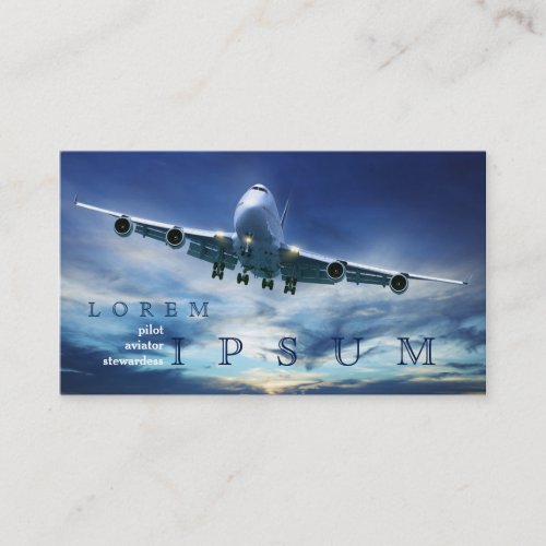 Pilot Aviator Stewardess Plane Sky Business Card