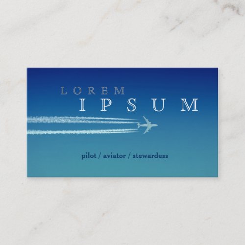 Pilot Aviator Stewardess Plane Sky Fly Air Post Business Card