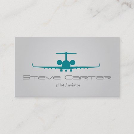 Pilot Aviator Stewardess Plane Sky Grey Fly Business Card