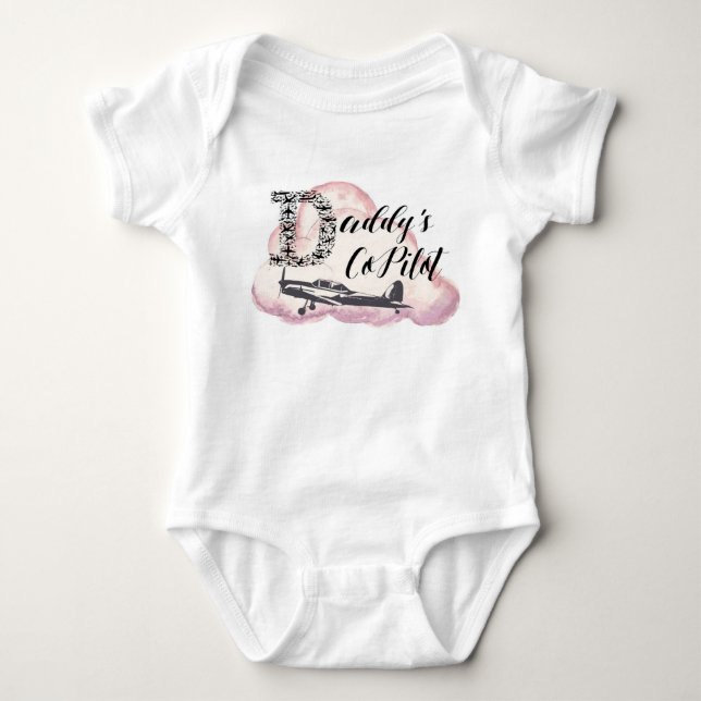 Pilot Baby Shirt, Aviation Baby Shirt, Copilot Bodysuit (Front)