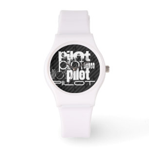 Pilot; Black & Dark Gray Stripes Watch