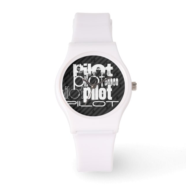Pilot; Black & Dark Gray Stripes Watch (Front)