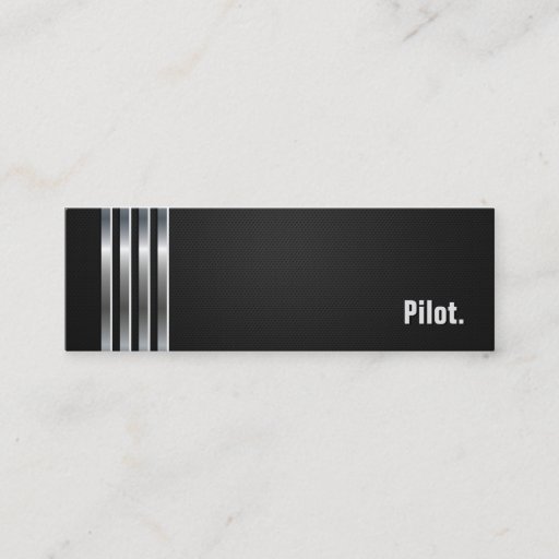 Customizable Pilot - Black Silver Stripes Business Card Templates
