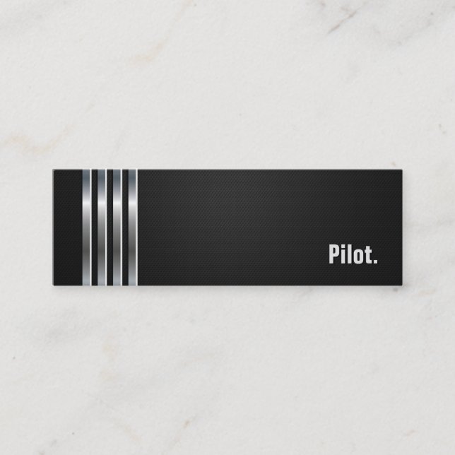 Pilot - Black Silver Stripes Mini Business Card (Front)