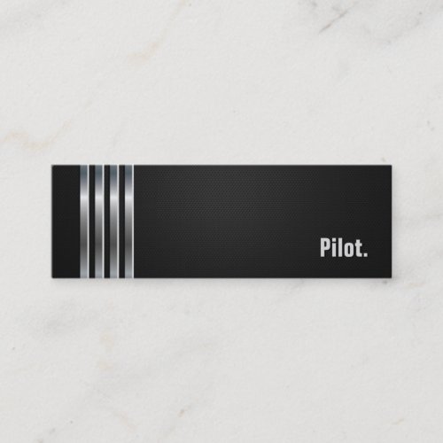 Pilot _ Black Silver Stripes Mini Business Card