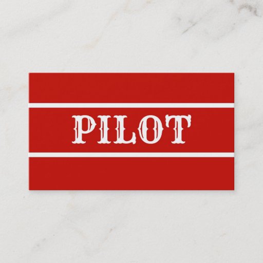 Customizable Pilot Business Card