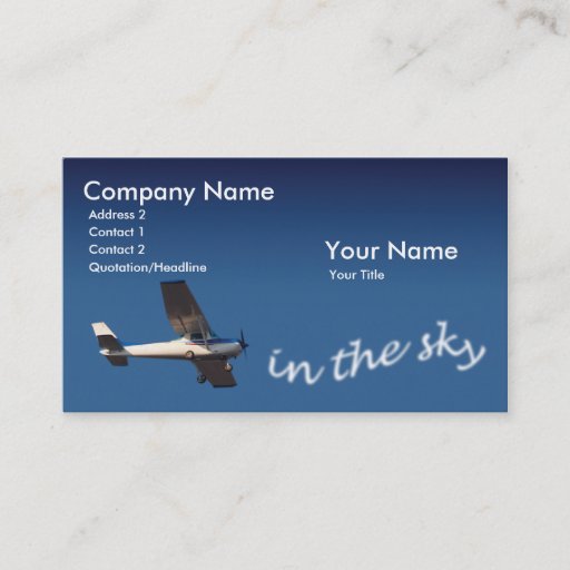 Customizable Pilot Business Card Templates