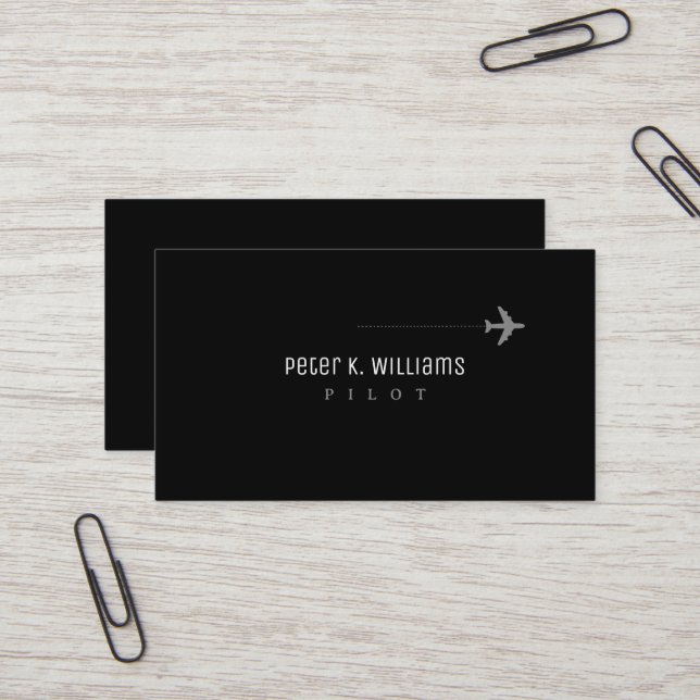 Pilot business card with an airplane (Front/Back In Situ)
