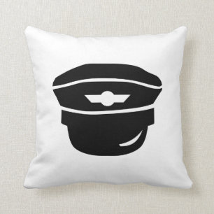 Pilot captain hat throw pillow