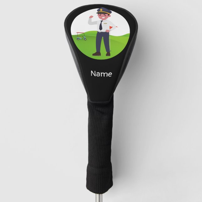 Pilot Captain in the golf course  Aviation Lovers  Head Cover (Front)