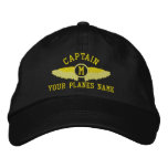 Pilot Captains Custom Name And Monogram Embroidered Baseball Cap at Zazzle