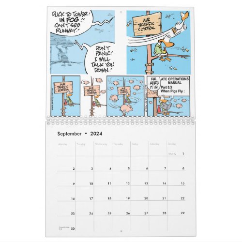 Pilot Cartoon Aviation Calendar