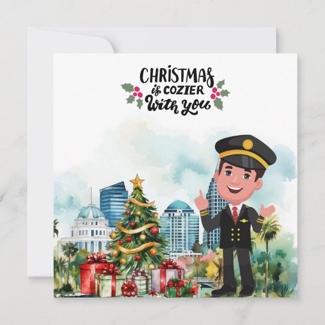 Pilot Christmas time in Florida Holiday Card (Front)