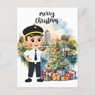 Pilot Christmas time in Florida Holiday Postcard
