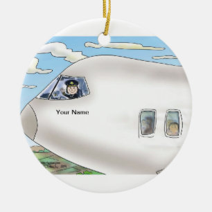 Pilot, Commercial - Female Ceramic Ornament
