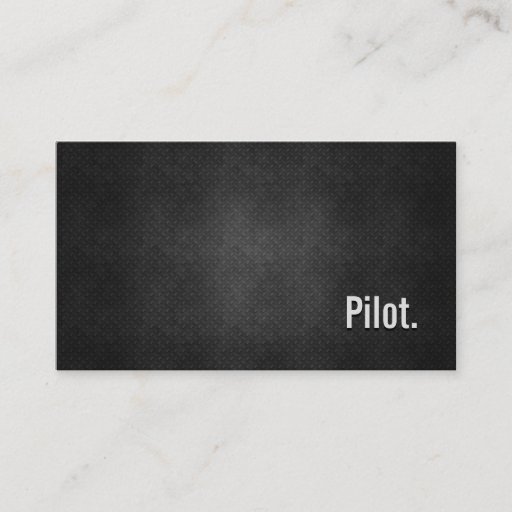 Customizable Pilot Cool Black Metal Simplicity Business Cards