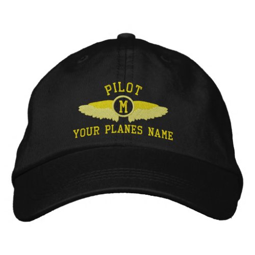 Pilot custom name and monogram embroidered baseball hat