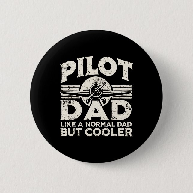Pilot Dad Airplane  Button (Front)