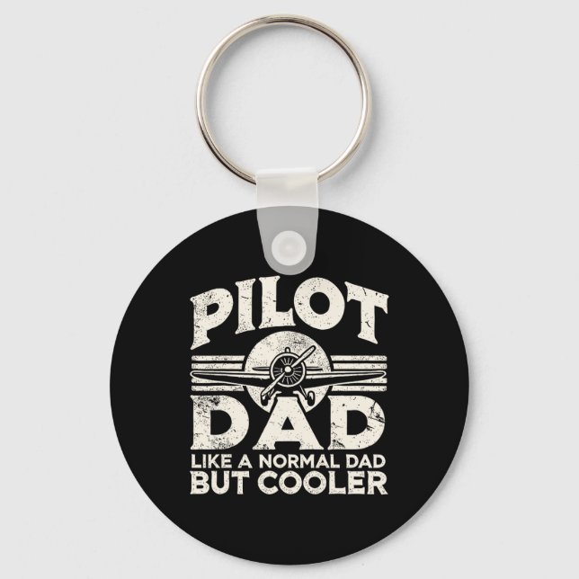Pilot Dad Airplane  Keychain (Front)