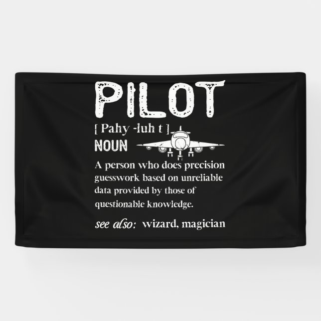 Pilot Definition Who Lover Airplane Banner (Horizontal)