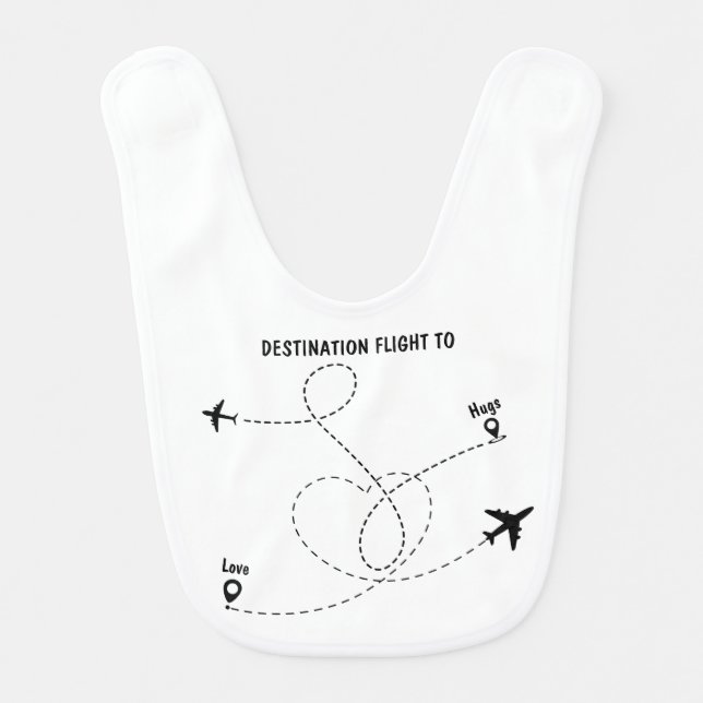 Pilot destination aviation Baby Bib (Front)