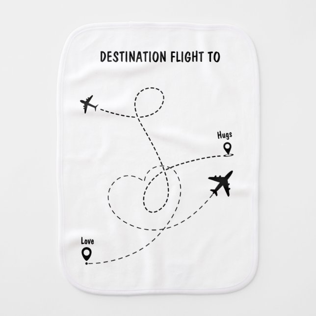 Pilot destination aviation baby burp cloth (Front)