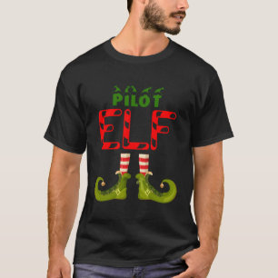 Pilot Elf Funny Group Matching Family Pyjamas For T-Shirt