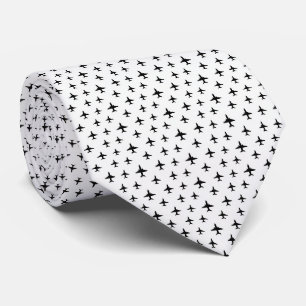 Pilot Faux Silk Micro Airplane Designer Style Neck Tie