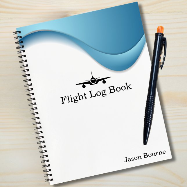 Pilot Flight Log Book Airplane Blue Aviation Custo (Creator Uploaded)