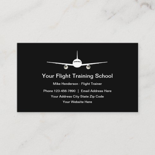 Pilot Flight Training School Business Card