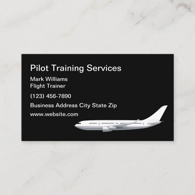Pilot Flight Training School  Business Card (Front)