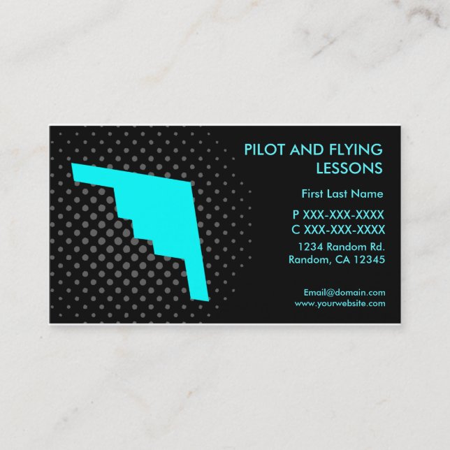 Pilot flying lessons custom business cards (Front)