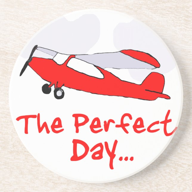 pilot flyling red airplane coaster (Front)