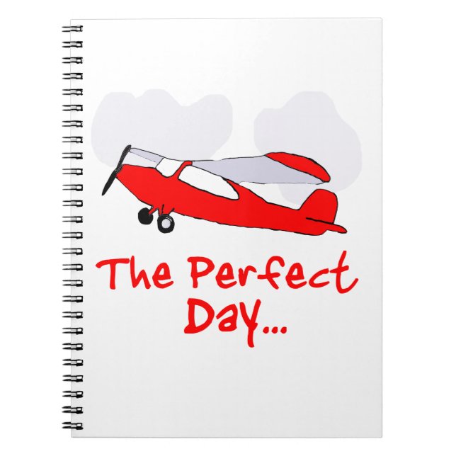 pilot flyling red airplane notebook (Front)