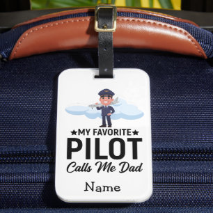 Pilot Funny Quotes  Call me dad for Father  Luggage Tag