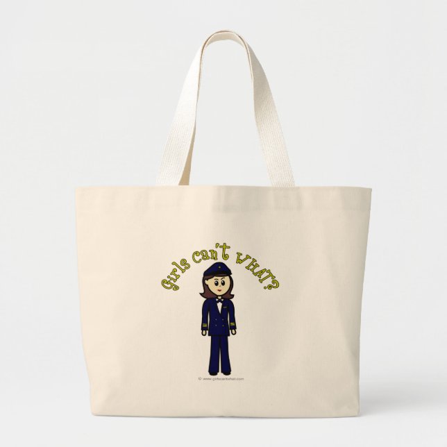 Pilot Girl Large Tote Bag (Front)