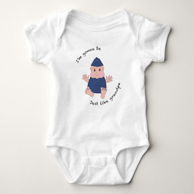 Pilot grandpa baby bodysuit (Front)