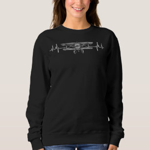 Pilot Heartbeat Aviation Aircraft Flying Airplane Sweatshirt