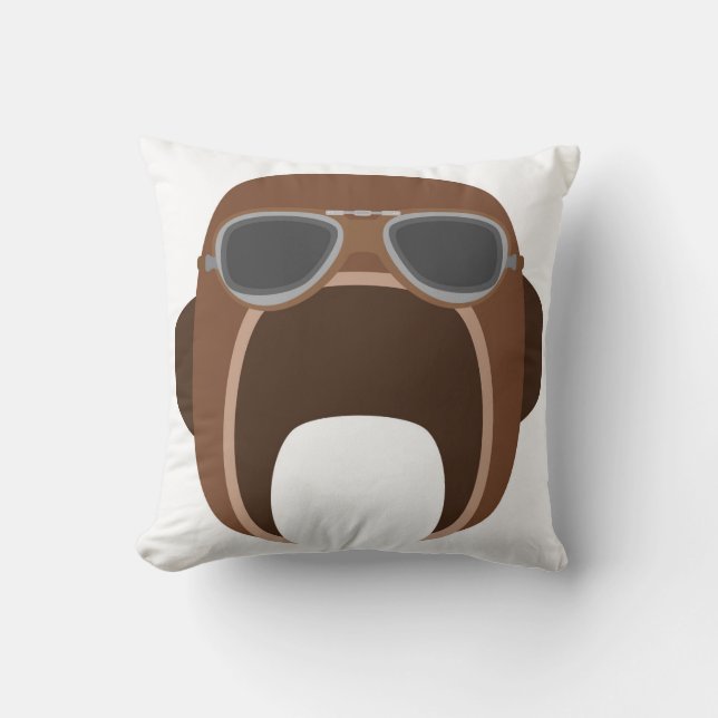 Pilot Helmet Throw Pillow (Front)