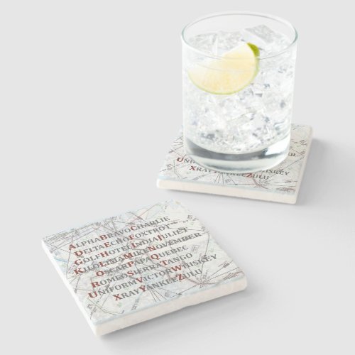 Pilot Home Gift Aviation Alphabet Map Coaster