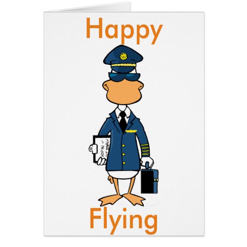 Pilot Humor Happy Flying Cartoon Card