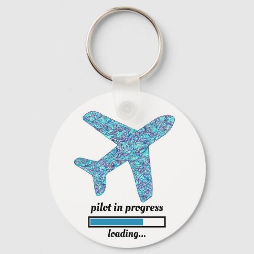 Pilot In Progress Airplane Keychain