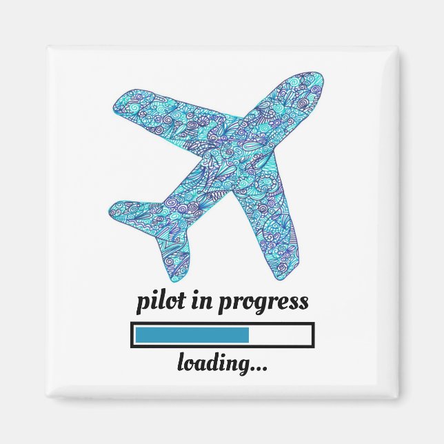 "Pilot In Progress" Airplane Magnet (Front)