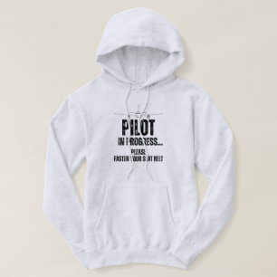pilot in progress future pilot airplane aircraft hoodie