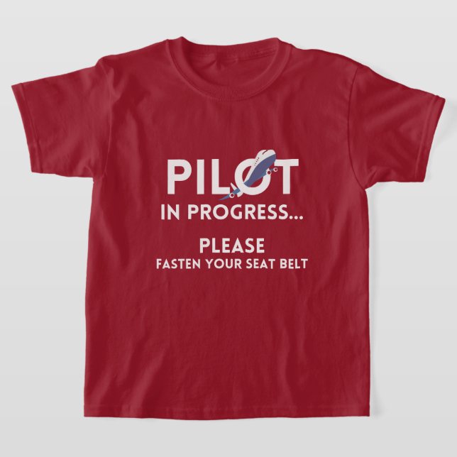 pilot in progress future pilot airplane aircraft T-Shirt (Laydown)